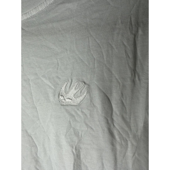 Alexander McQueen Womens SMALL White T Shirt Embroidered Swallow Bird - Picture 4 of 5